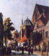 Adrianus Eversen A Dutch Market Scene 3 oil painting artist